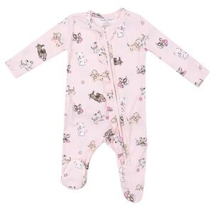 2 WAY RUFFLE ZIPPER FOOTIE - FLUFFY PUPPIES - 6-9MO - NWT